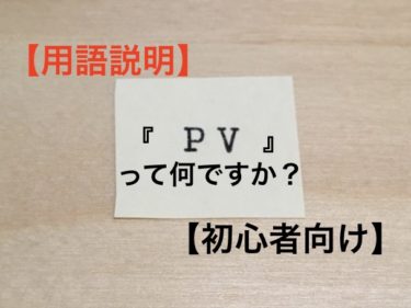 【専門用語】『PV（ページ ビュー）』って何ですか？初心者の私が分かりやすく説明いたします。【ブログ運営】